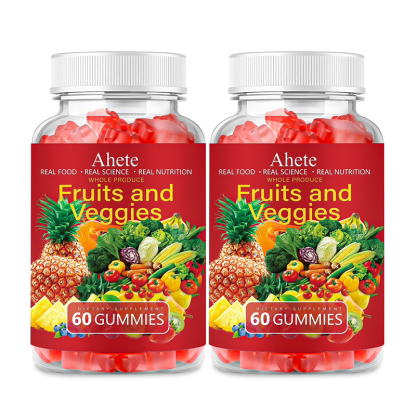 Fruits and Veggies Gummies Supplement, Vitamin A C E with 30+ Fruits and Vegetables for Women, Men and Kids, 120 Gummies, 60 Day Supply