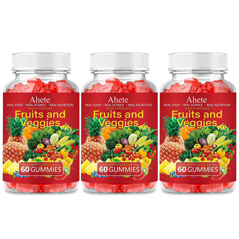 Fruits and Veggies Gummies Supplement, Vitamin A C E with 30+ Fruits and Vegetables for Women, Men and Kids, 120 Gummies, 60 Day Supply