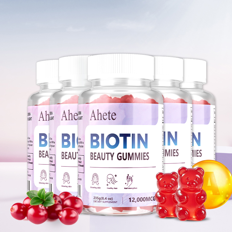 [Biotin Gummies, AHETE] 60pcs Biotin Gummies - 12000mcg, Vitamin-Enriched with Collagen for Hair, Skin & Nail Growth - Hypoallergenic, Supports Healthy Shine & Strength - for Men & Women