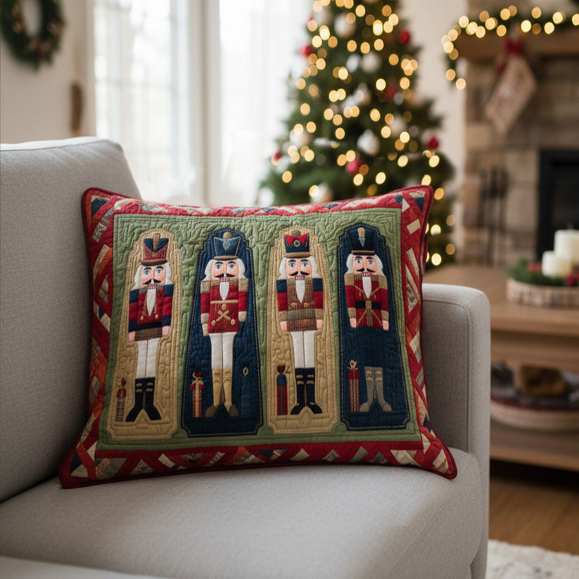 Christmas Nutcracker Quilted Pillow