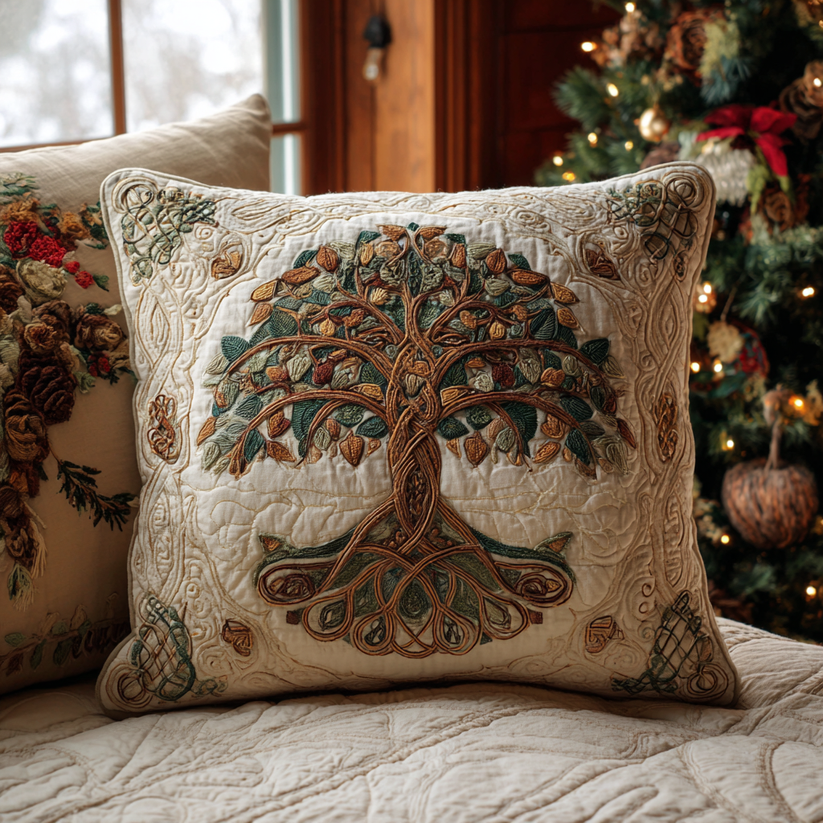 Celtic Tree of Life Quilted Pillow