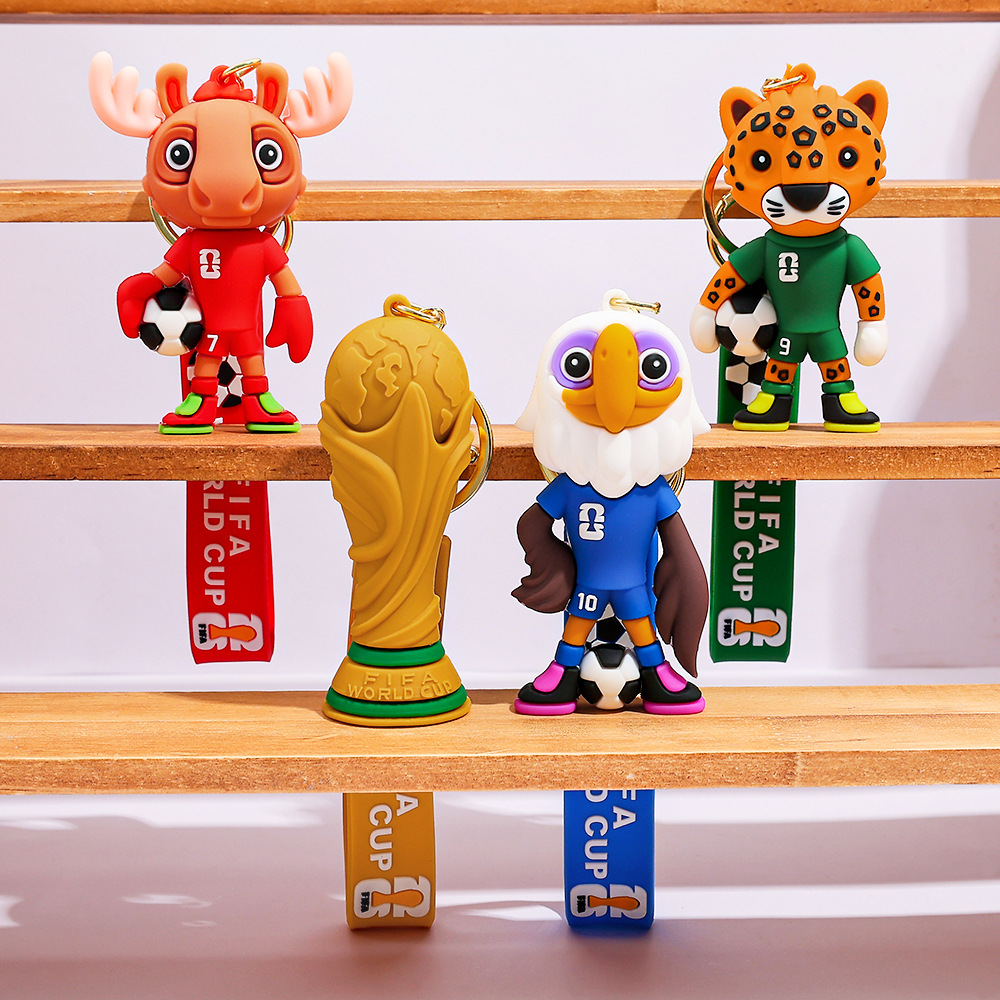 2026 World Cup Keychain Cartoon Mascot Pendant