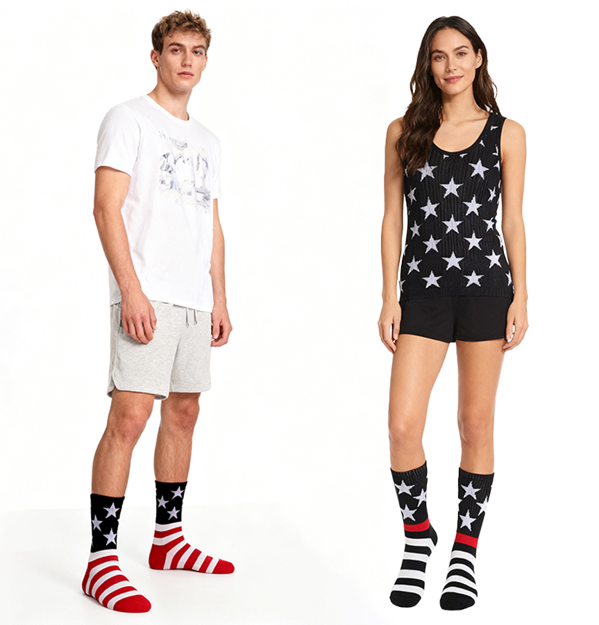 Stars & Stripes Cotton Socks – Patriotic USA Flag Design