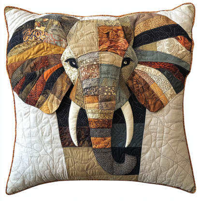 Elephant Quilted Pillow