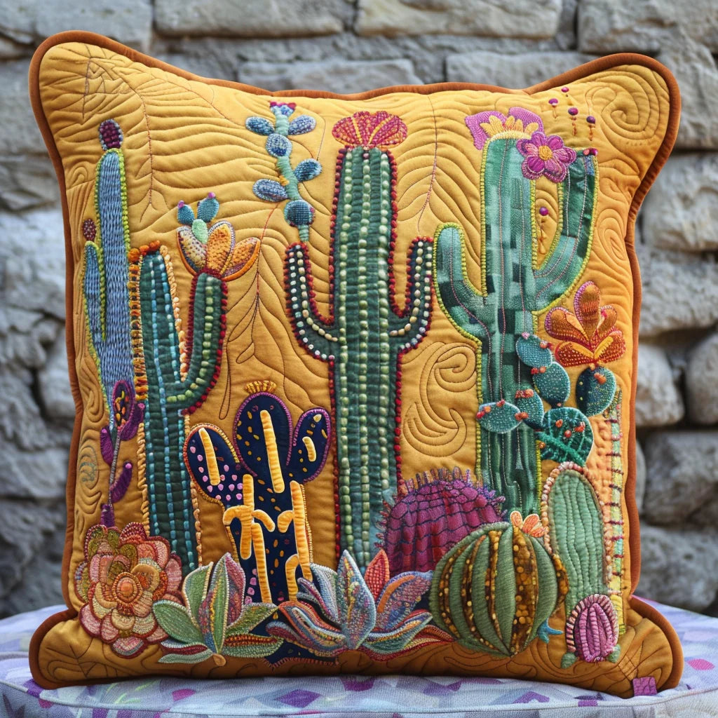 Cactus Quilted Pillow