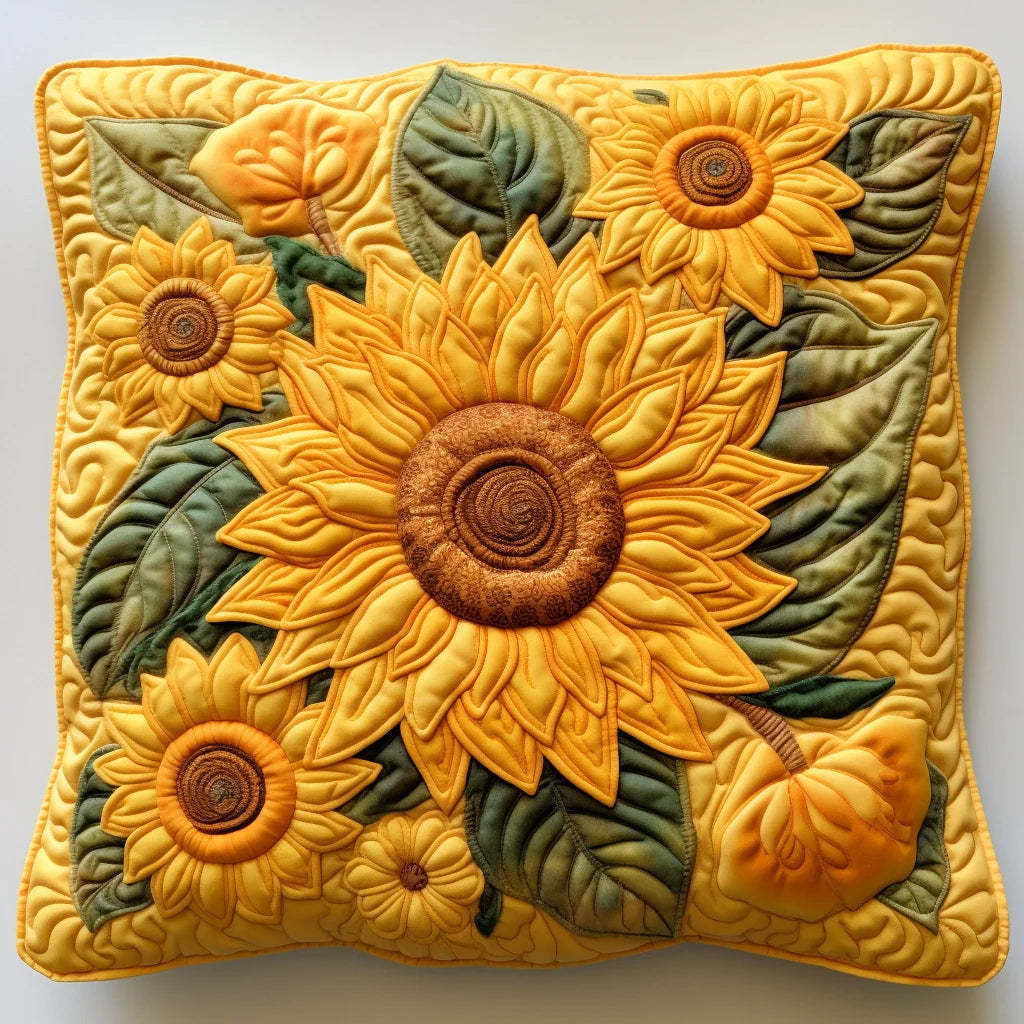 Sunflower Quilted Pillow