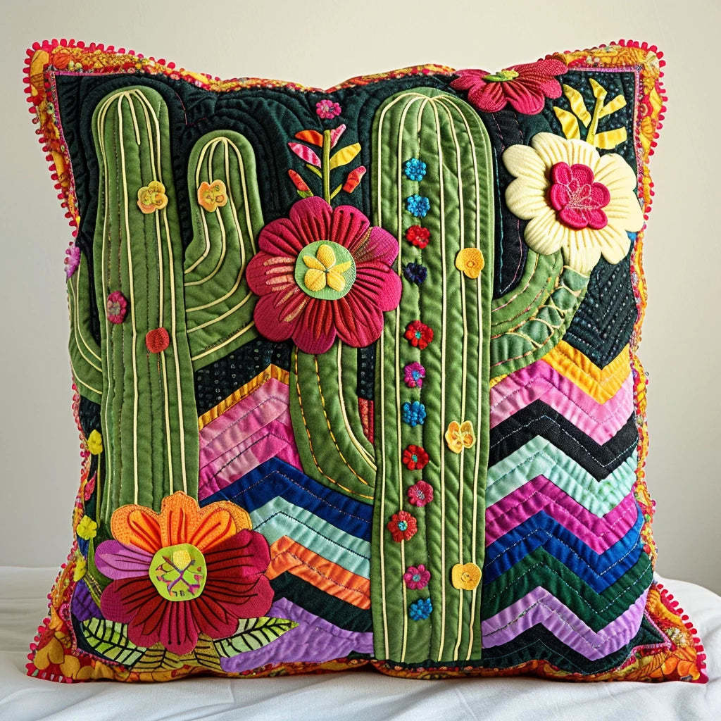 Cactus Quilted Pillow
