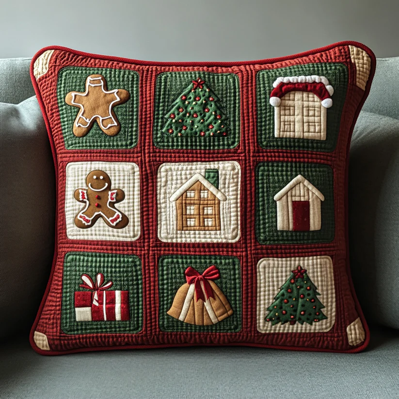 Christmas Patchwork Pillow