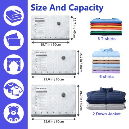 Vacuum Bags for Clothes – Travel & Storage Set🧳