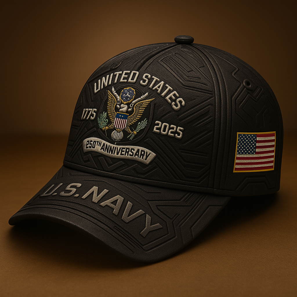 U.S. Navy 250th Anniversary Commemorative Hat – 1775–2025 Veterans Tribute Cap