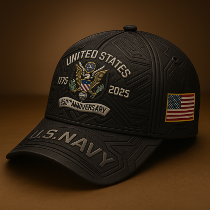 U.S. Navy 250th Anniversary Commemorative Hat – 1775–2025 Veterans Tribute Cap