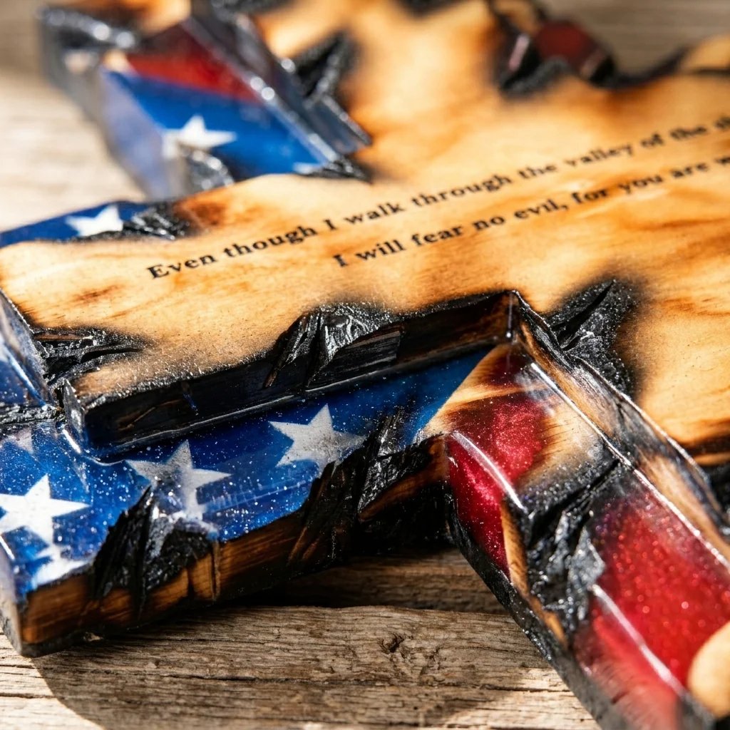 🎁🎉Only $42.99 This Week🌟🎉Patriotic American Flag Wooden Cross Wall Decor