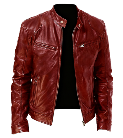 Men’s Genuine Calfskin Leather Jacket – Handcrafted Classic Style