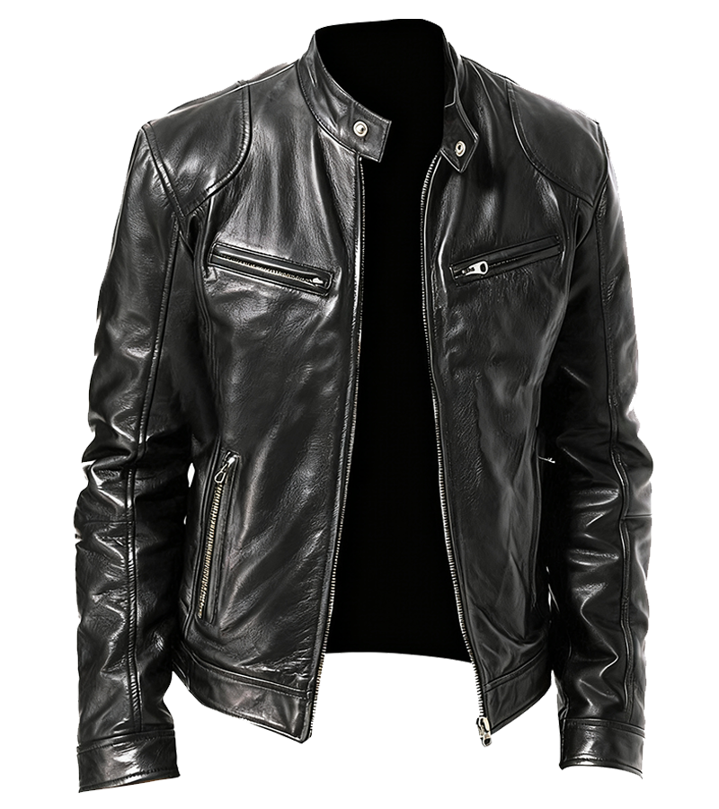Men’s Genuine Calfskin Leather Jacket – Handcrafted Classic Style