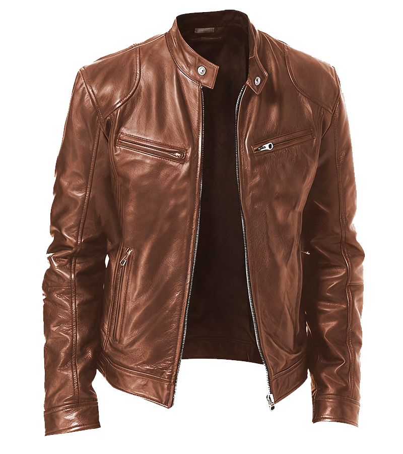 Men’s Genuine Calfskin Leather Jacket – Handcrafted Classic Style