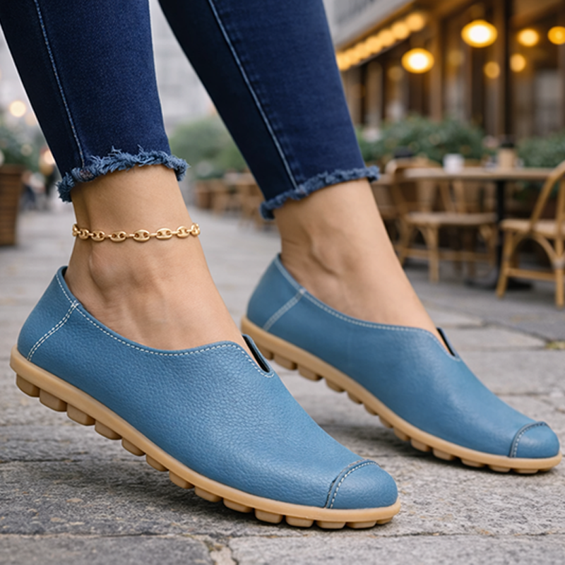 Women’s Casual Flat-Heel Cow Tendon Low-Top Shoes