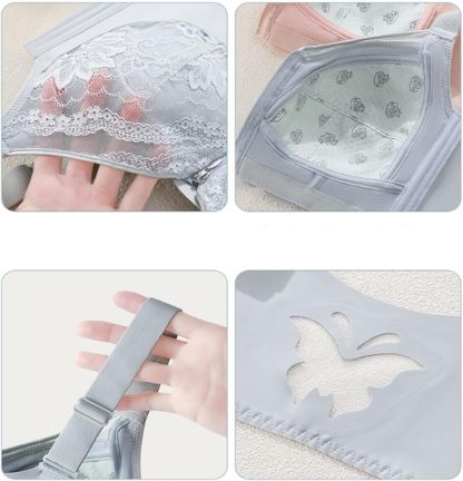 Front-Closure Lace Bra with Adjustable Support & Molded Cups