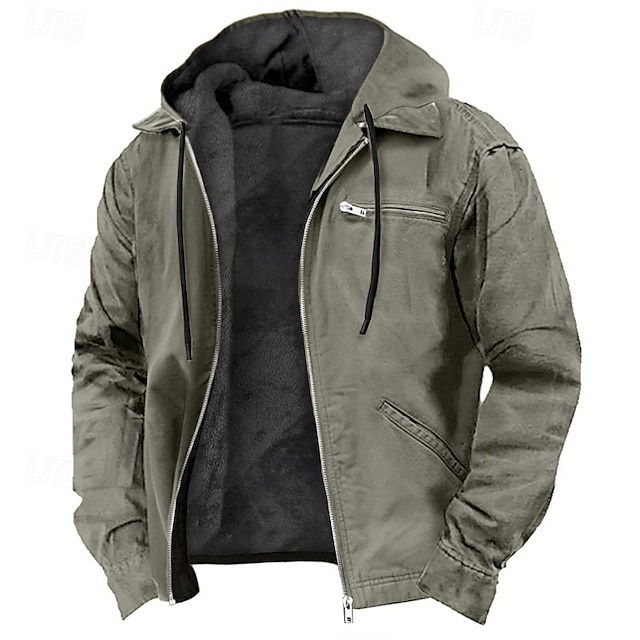 Men's Simple Fashion Hooded Street Retro Jacket