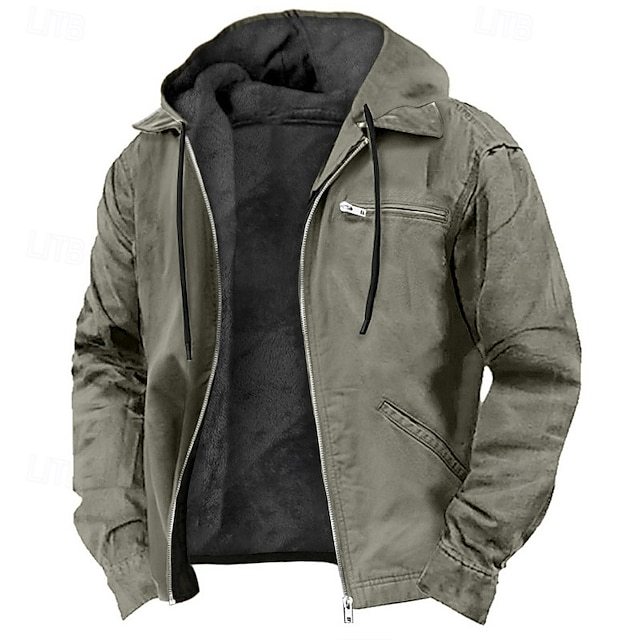 Men's Simple Fashion Hooded Street Retro Jacket
