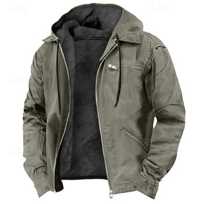 Men's Simple Fashion Hooded Street Retro Jacket