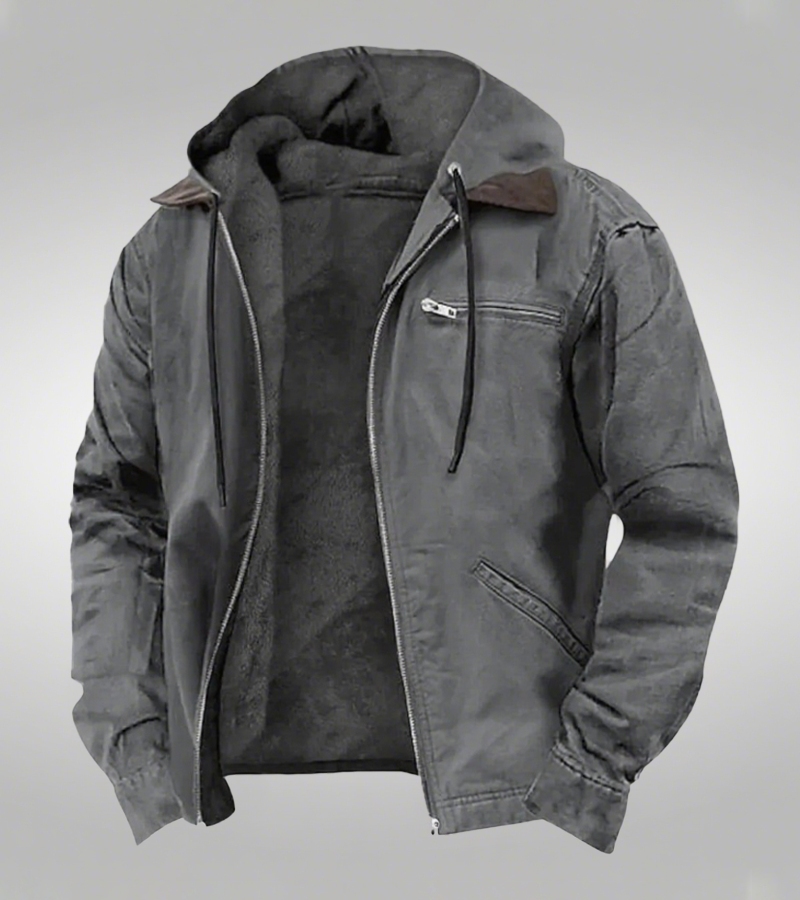 Hooded - Zipped Up - Fleece Lined Jacket