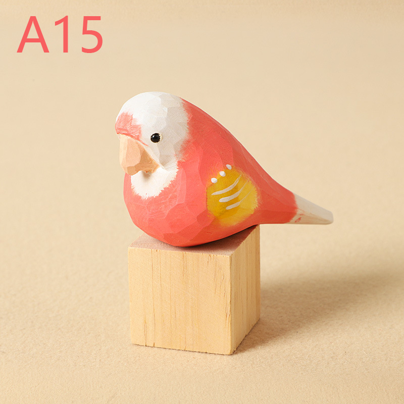 Hand-Carved Wooden Bird Figurines – Eco-Friendly Decorative Ornaments for Home & Garden | Perfect Gift for Bird Lovers