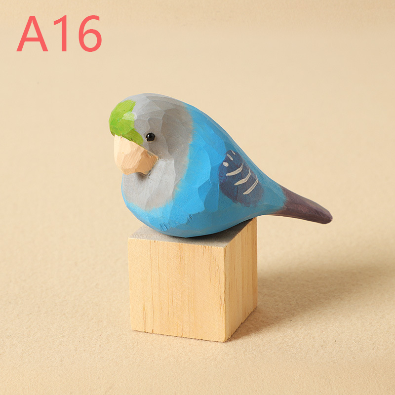 Hand-Carved Wooden Bird Figurines – Eco-Friendly Decorative Ornaments for Home & Garden | Perfect Gift for Bird Lovers