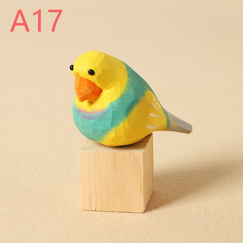 Hand-Carved Wooden Bird Figurines – Eco-Friendly Decorative Ornaments for Home & Garden | Perfect Gift for Bird Lovers