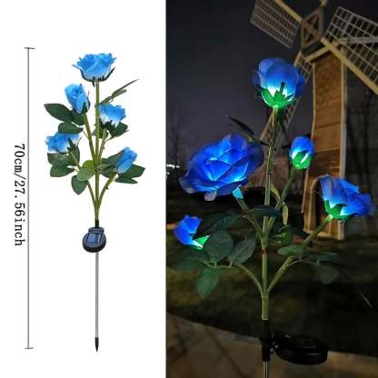 Solar Powered 5-Rose Garden Stake Lights (2 Pack)