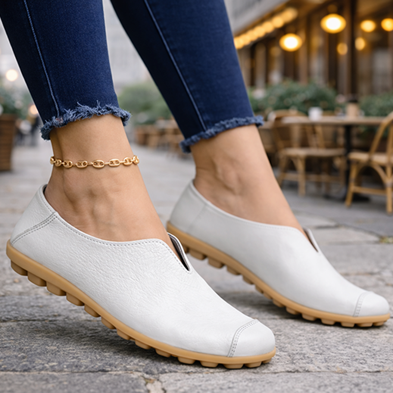 Women’s Casual Flat-Heel Cow Tendon Low-Top Shoes