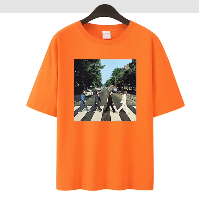 Retro band print casual T-shirt Unisex