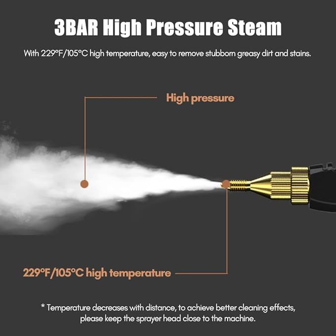 2500W High Temperature Pressure Steam Cleaner for Home Kitchen Portable Handheld Cleaning Machine for Car Auto