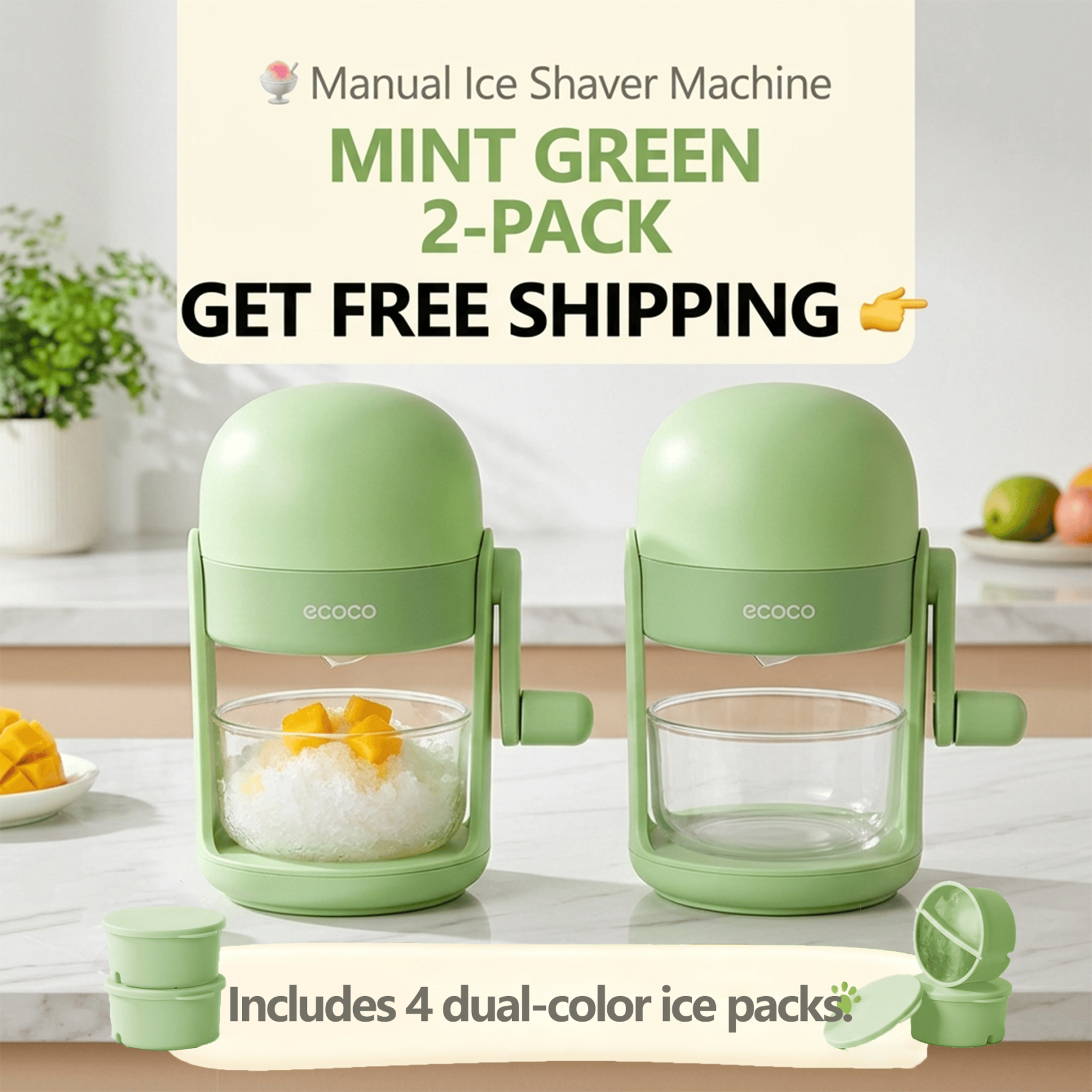 🍓 Two-Flavor Ice Shaver – Summer Fun for Everyone