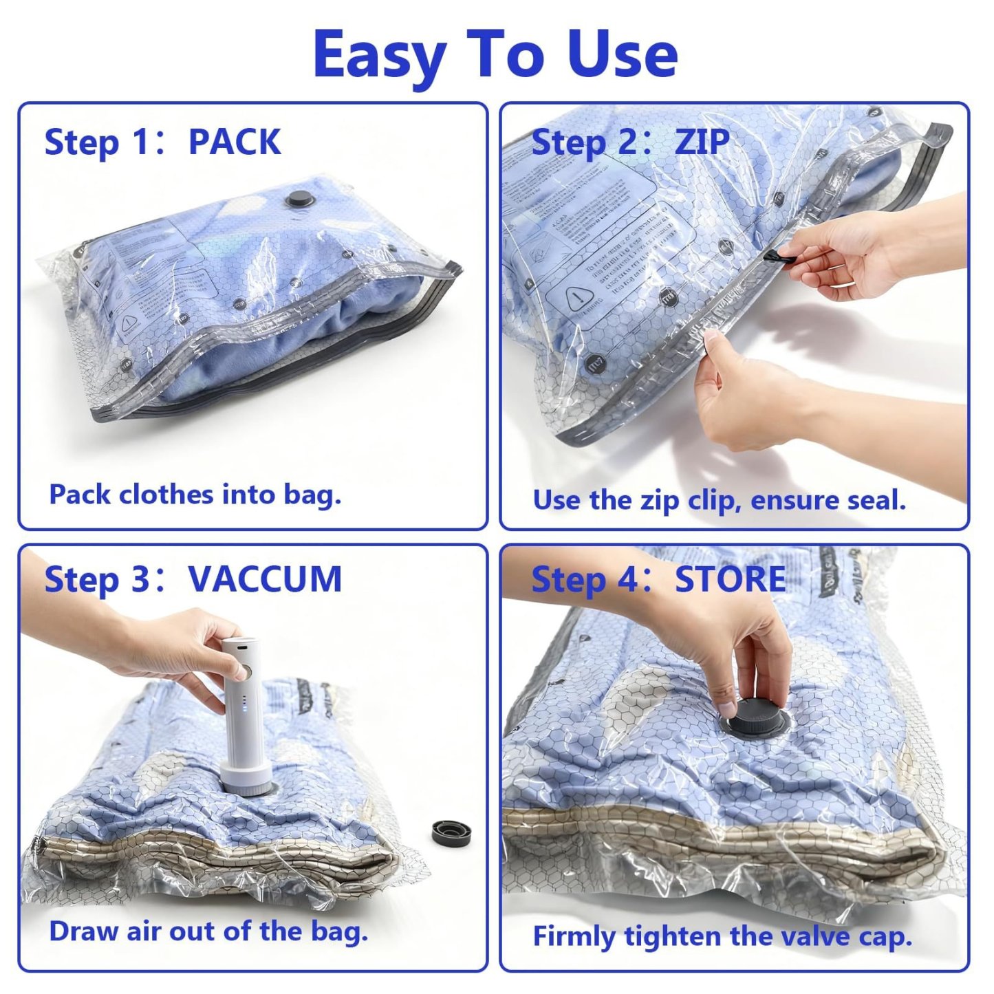 Vacuum Bags for Clothes – Travel & Storage Set🧳