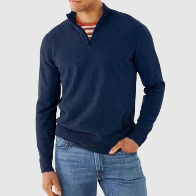 Men's Stand Collar Casual Cashmere Basic Sweater