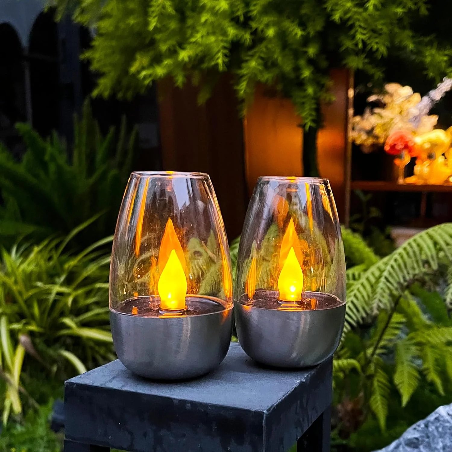 6 Pack Solar Power Tea Lights Outdoor Flameless Flicker with Dusk to Dawn Sensor