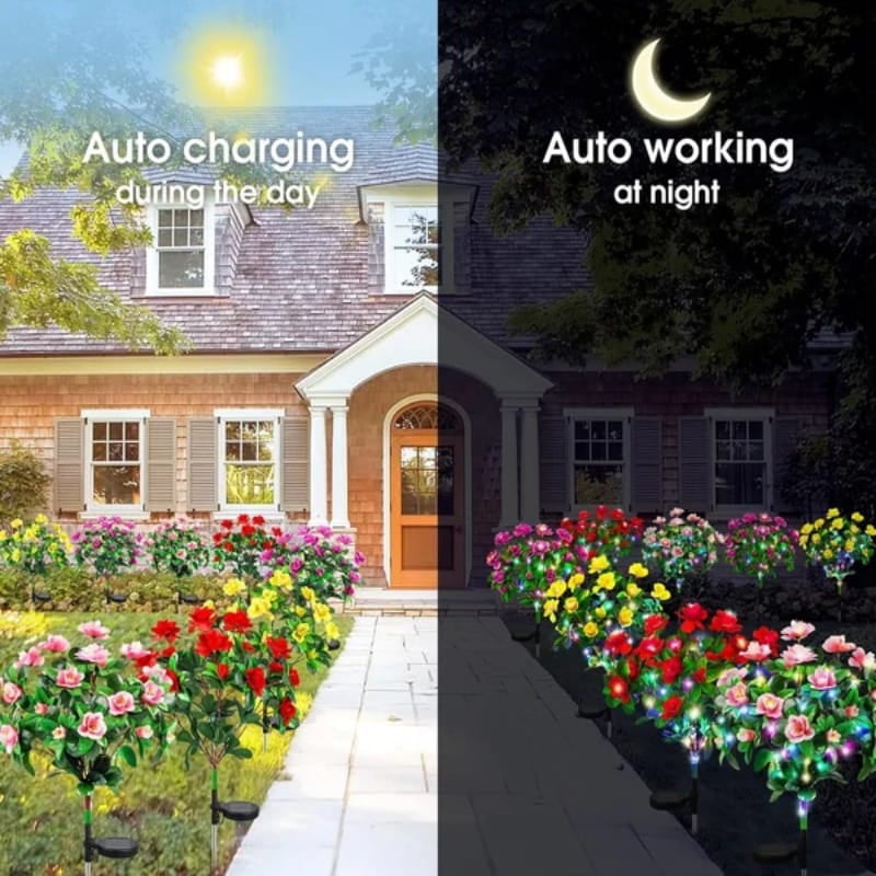 Simulation Azalea Flower Ground Stake Solar Light💐💡