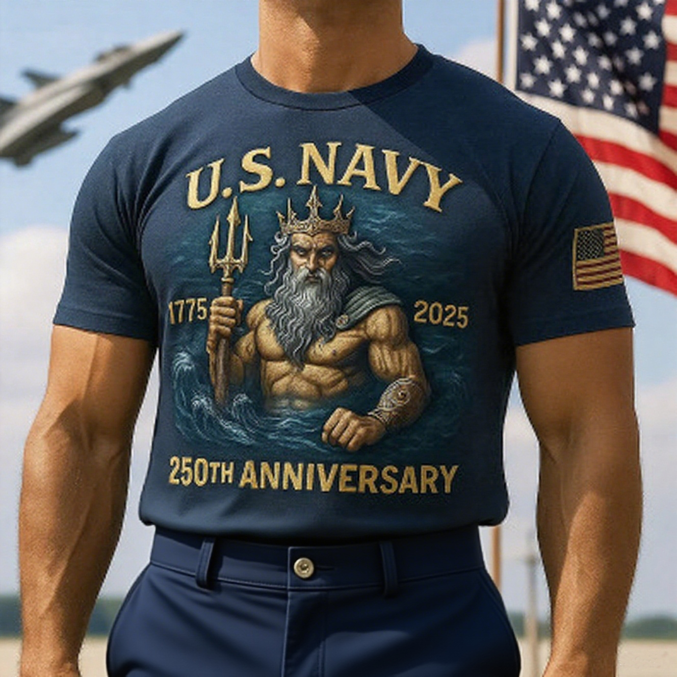 🔥 LAST DAY 50% OFF – Deep Waters™ Navy Anniversary Tee