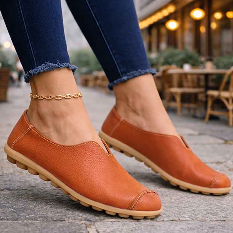 Women’s Casual Flat-Heel Cow Tendon Low-Top Shoes