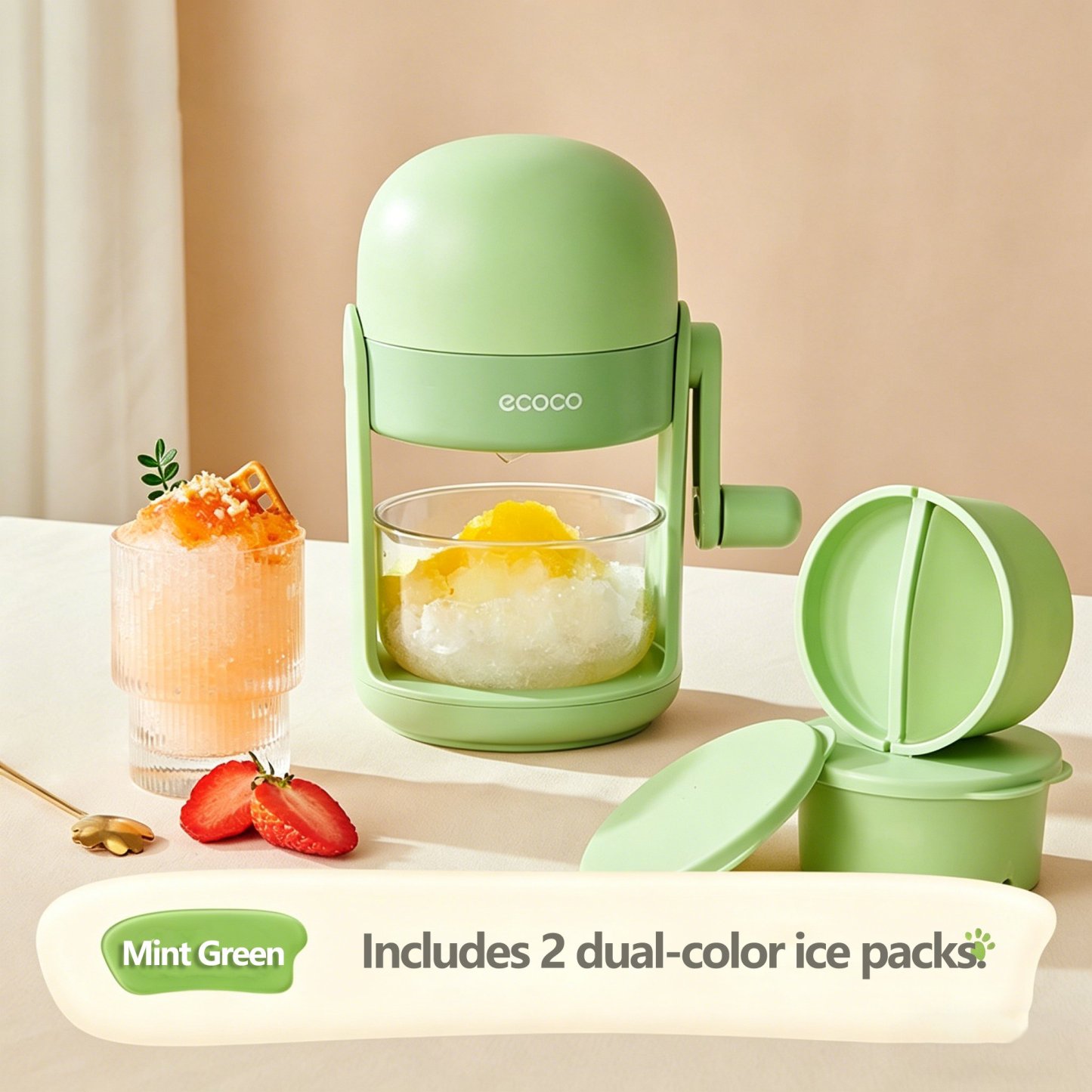 🍓 Two-Flavor Ice Shaver – Summer Fun for Everyone