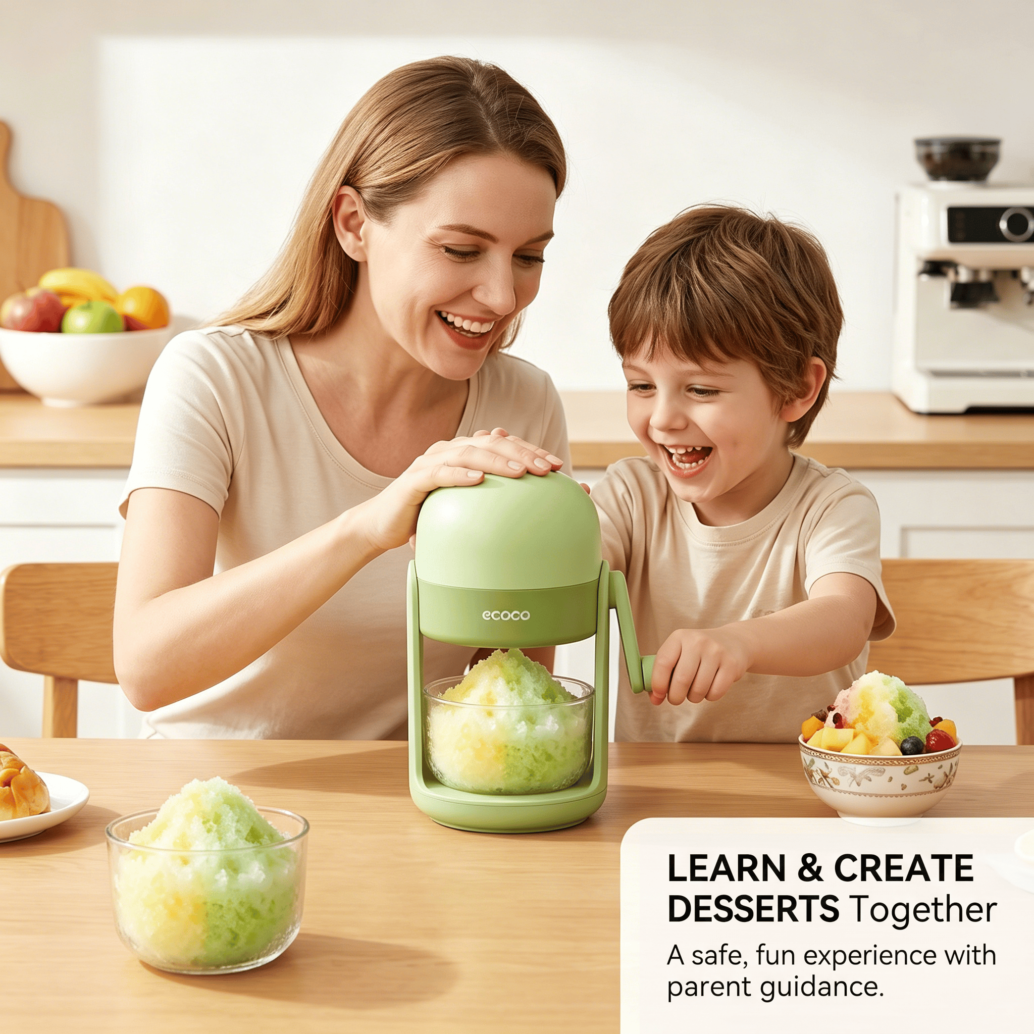 🍓 Two-Flavor Ice Shaver – Summer Fun for Everyone