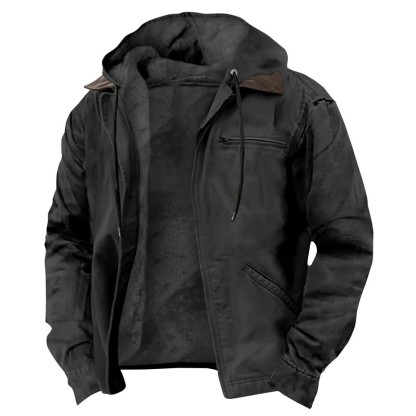 Men's Simple Fashion Hooded Street Retro Jacket