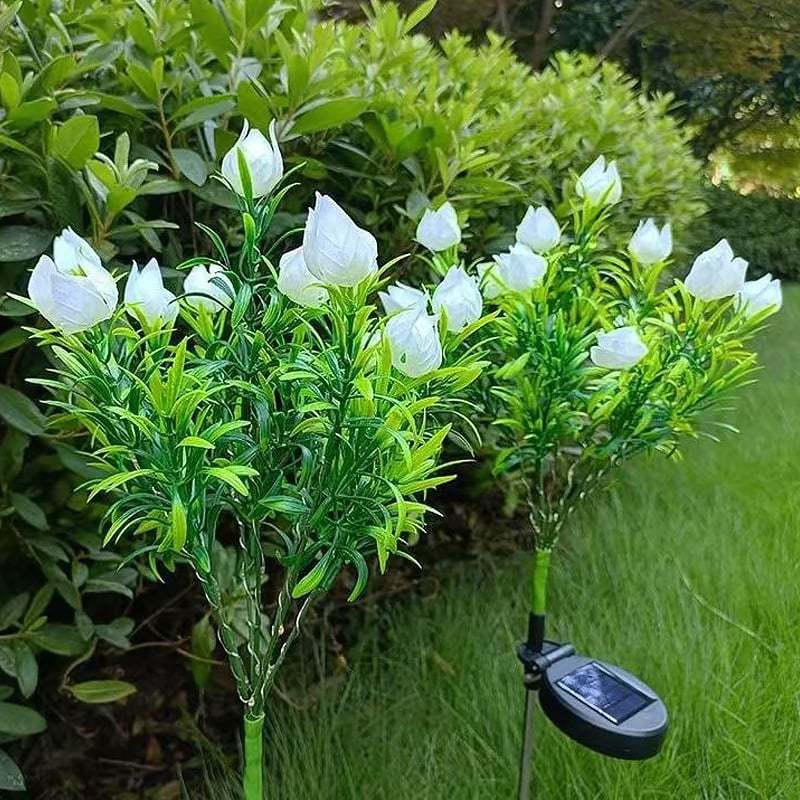 Solar Powered Gardenia Flower Ground Stake Garden Lights