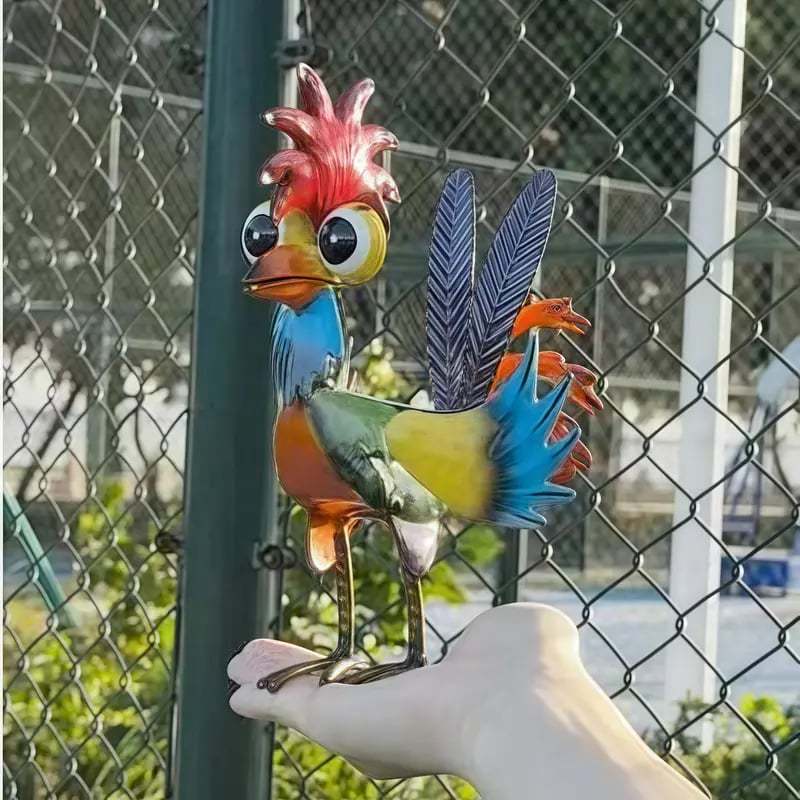 🐓Colorful Metal Rooster Garden Statue
