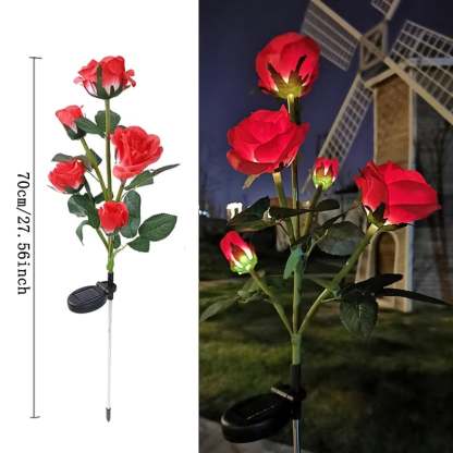 Solar Powered 5-Rose Garden Stake Lights (2 Pack)