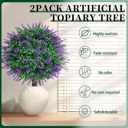 🌳Artificial Boxwood Topiary Ball Trees & Lavender Trees