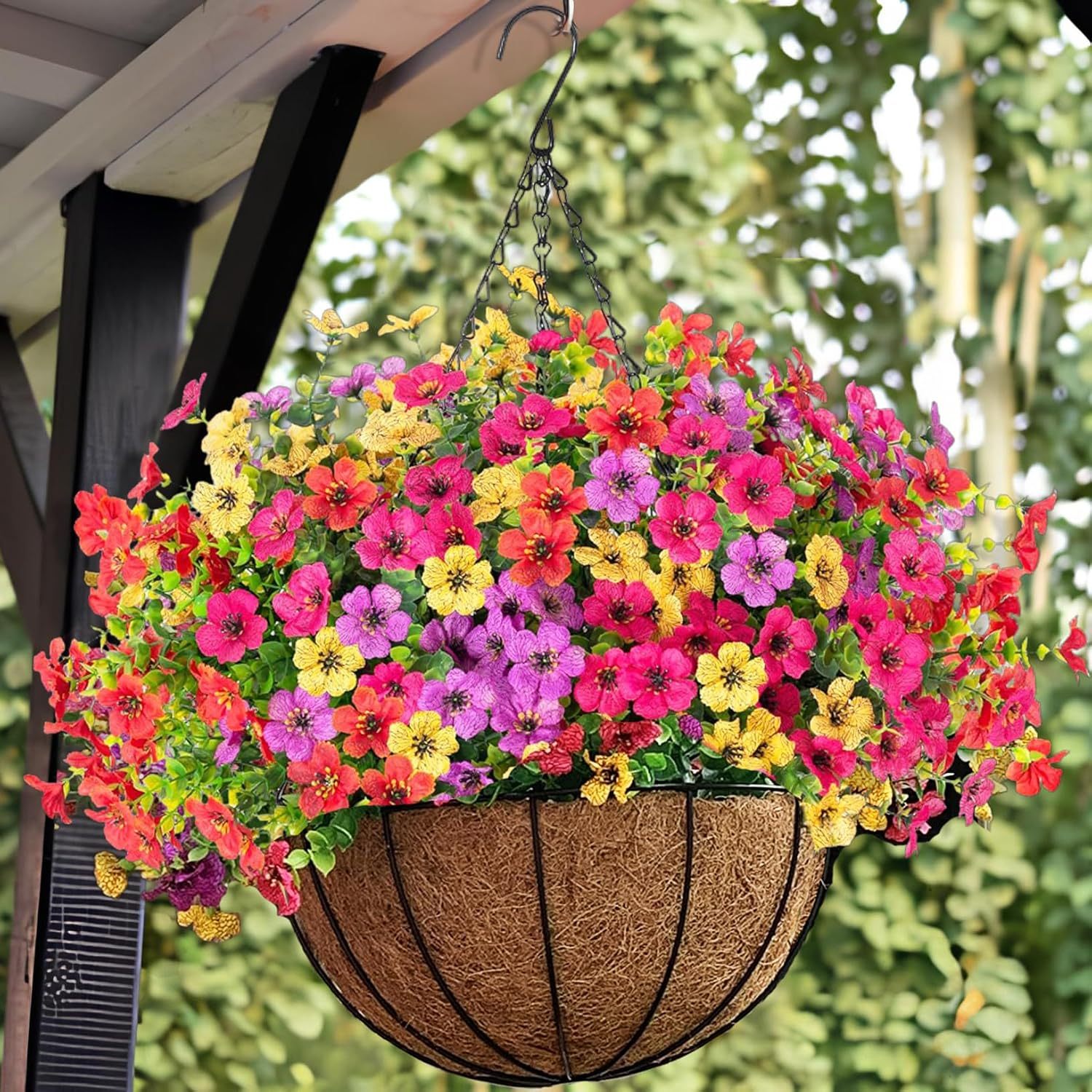 Last Day Promotion! 🔥 Simulated Hanging Flower Basket🌸 No Watering, No Wilting💧—Just a Picture Perfect Home Every Single Day.