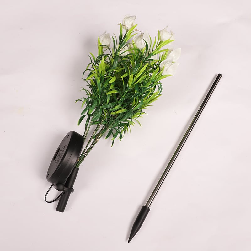 Solar Powered Gardenia Flower Ground Stake Garden Lights
