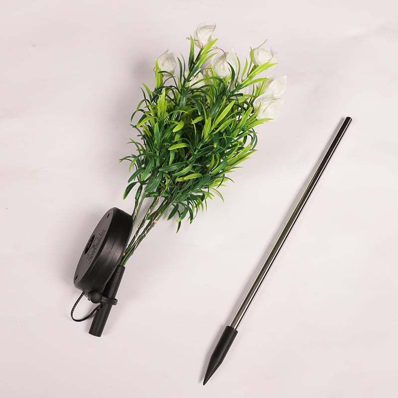 Solar Powered Gardenia Flower Ground Stake Garden Lights