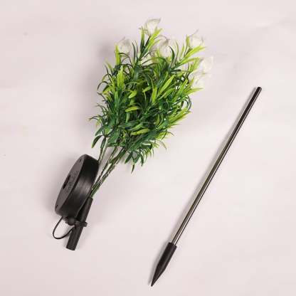 Solar Powered Gardenia Flower Ground Stake Garden Lights